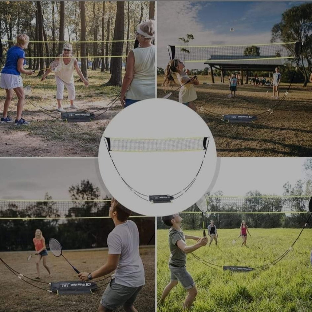 Portable Net with Stand Carry Bag, Folding Volleyball Tennis Badminton Net – Eas